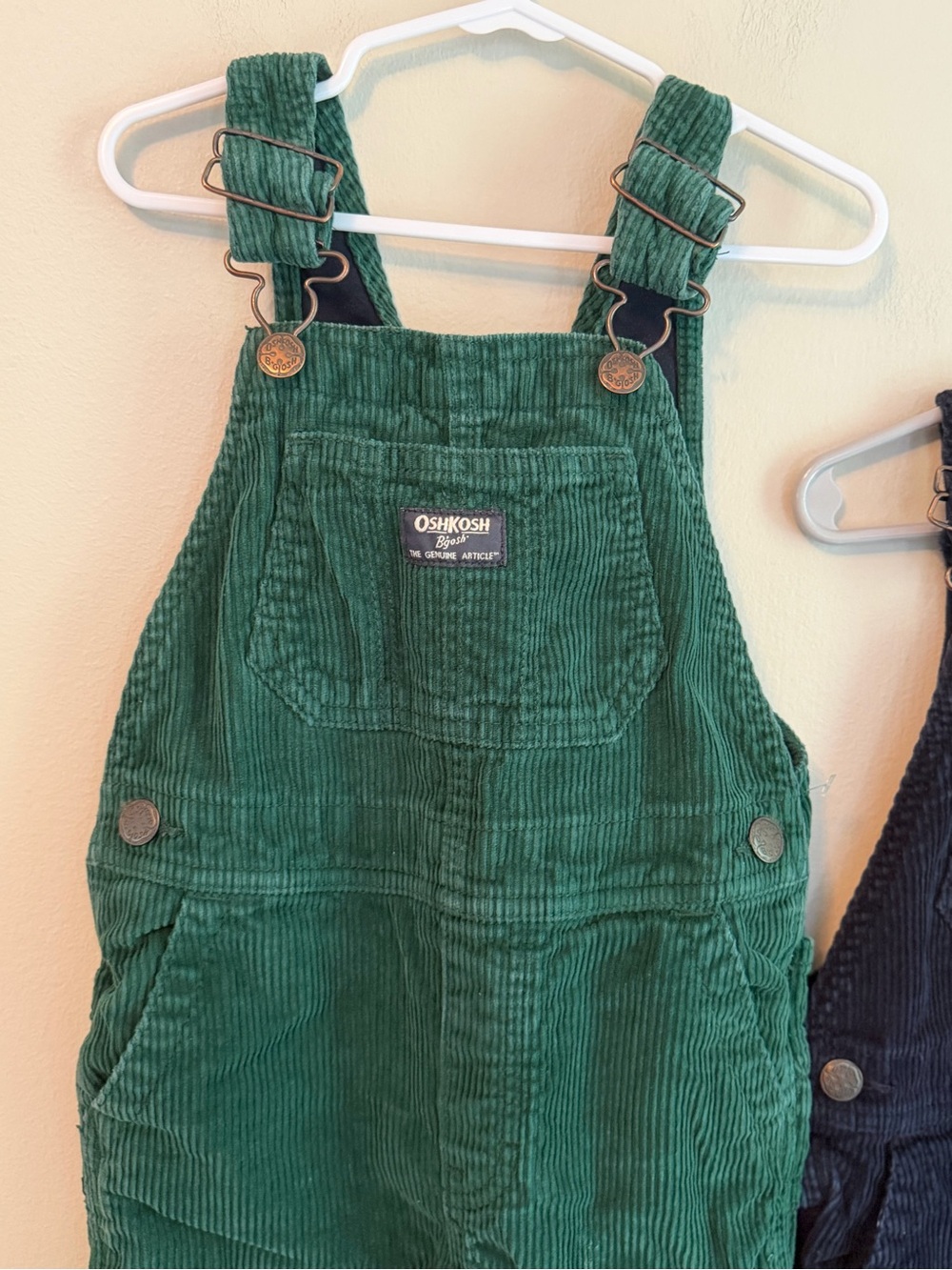 OshKosh B'gosh Kids Corduroy Overalls - Green and Navy - Picture 2 of 4